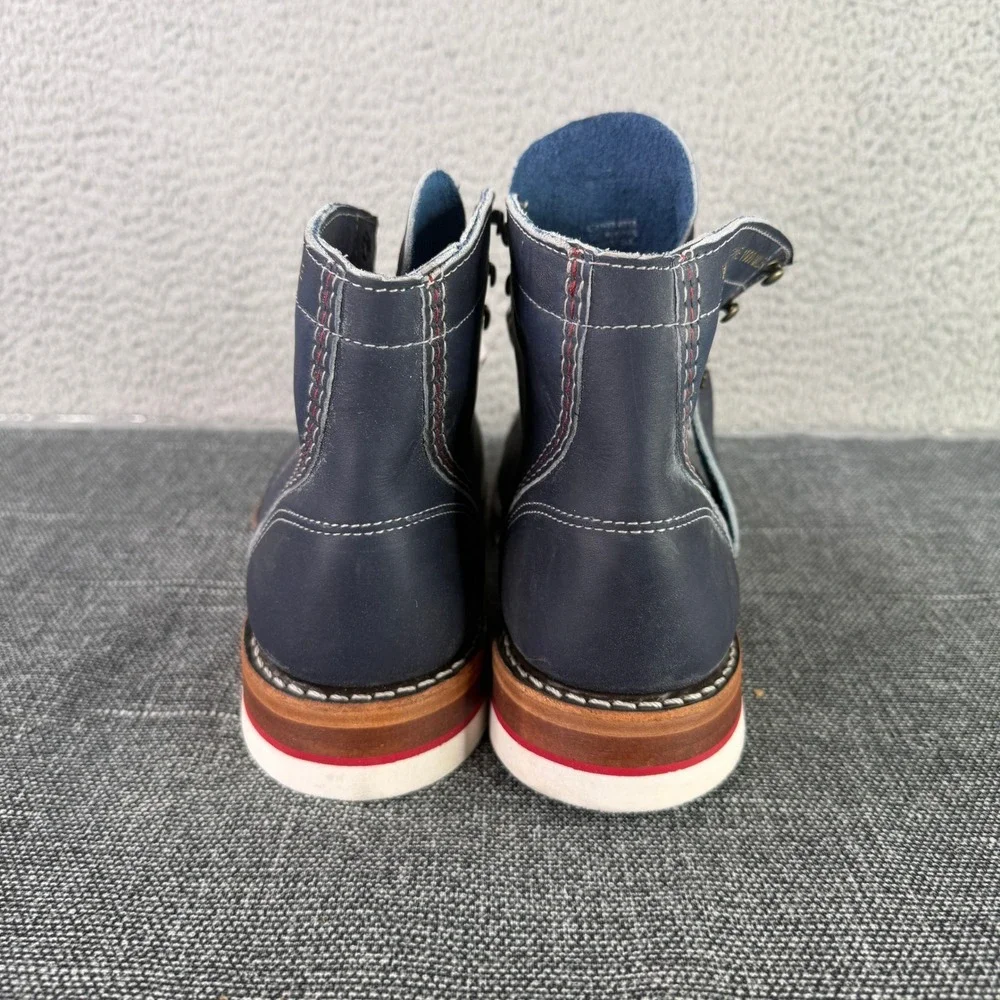Wolverine 1000 Mile Rawlings Boot Mens 8.5‎ D Blue Leather Grand Slam Vibram USA